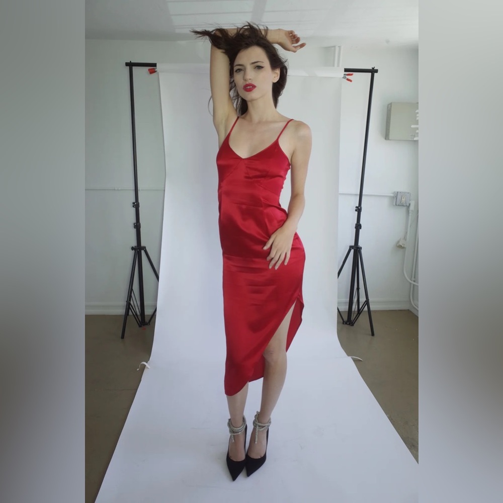 NWT L’Ecole Des Femmes Red Silk Gown